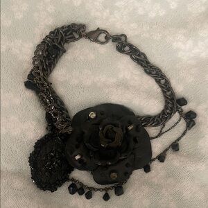 Erickson Beamon Black Floral Necklace